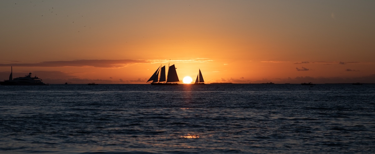 Coucher du soleil à Key West en Floride aux États-Unis